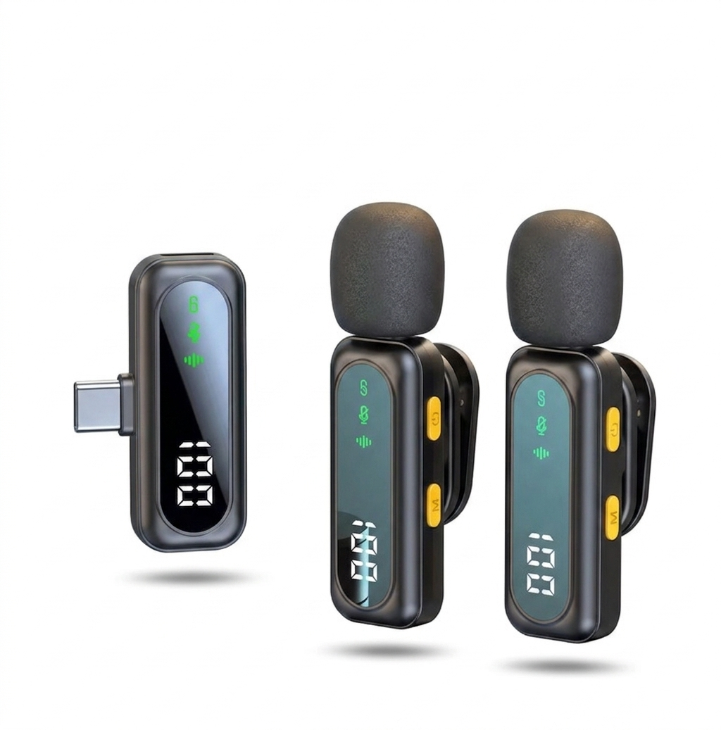 Micro sans fil VIVO avec réduction de bruit connexion Type-C pour iPhone 15 à 17 Android PC streaming et enregistrement audio