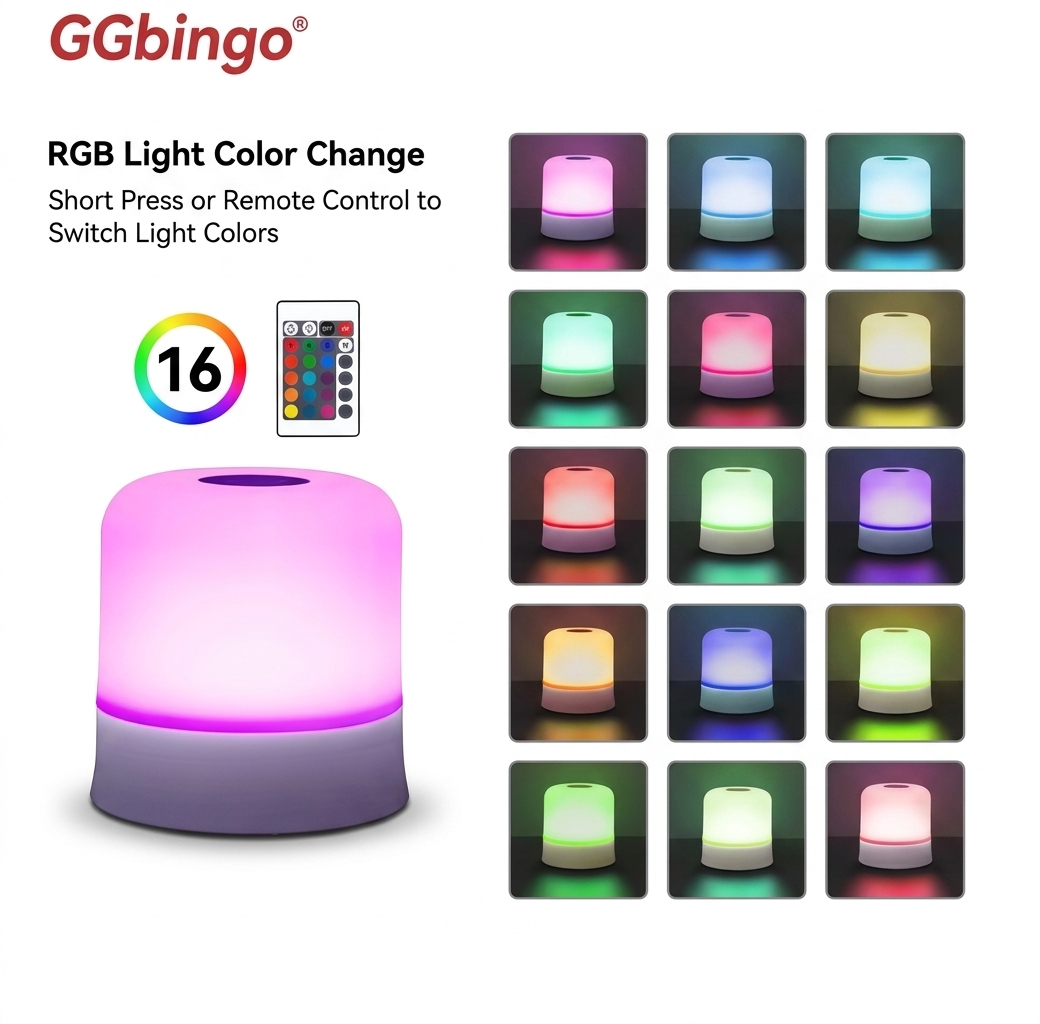 Lampe de table LED tactile GGbingo rechargeable avec télécommande RGB intensité réglable lumière d’ambiance chambre et salon
