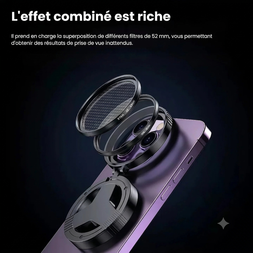 Filtre Smartphone Anti-Reflets Lumière  & Couleurs Éclatantes ( Magnétique )