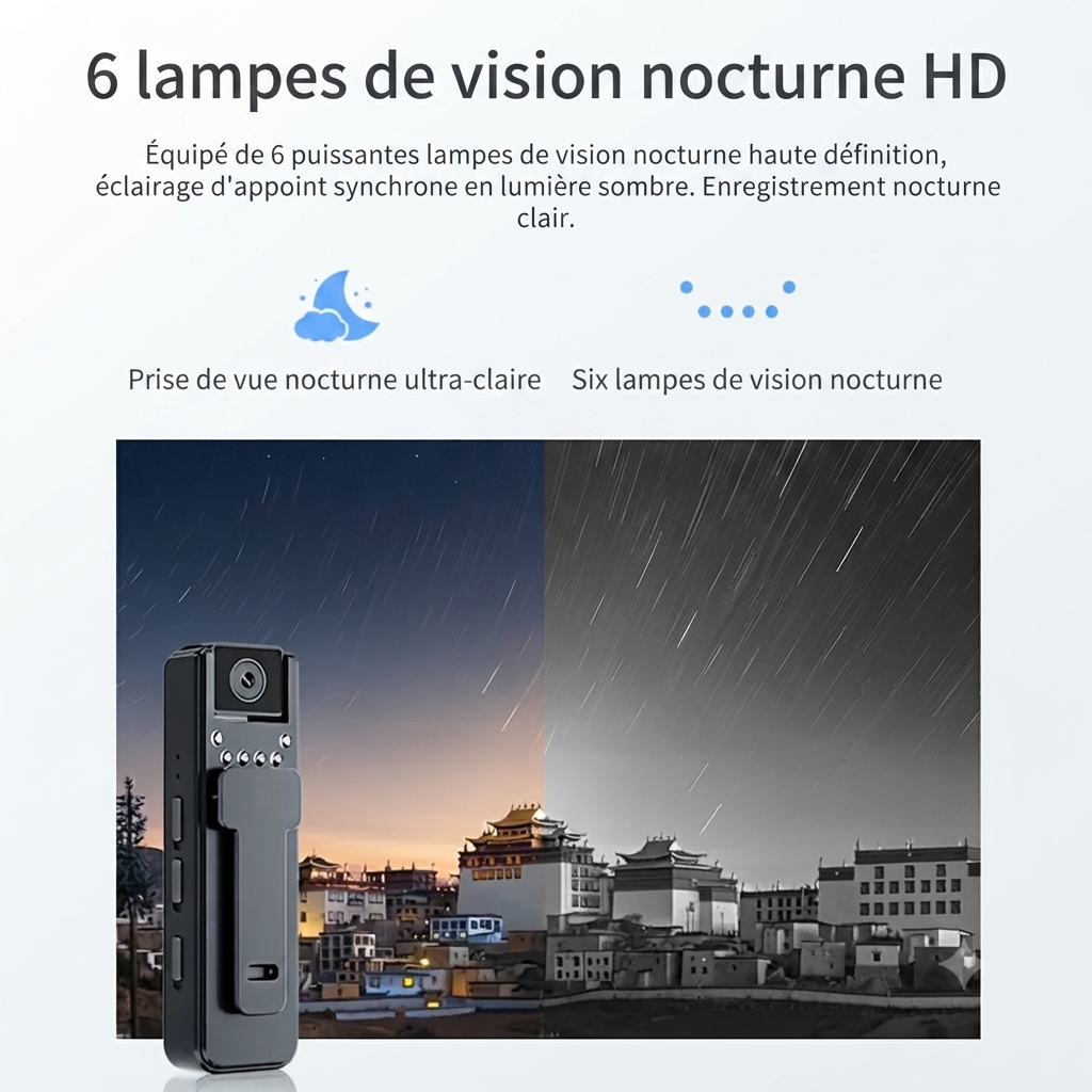 Mini caméra portable HD 1080P enregistreur vidéo vision nocturne