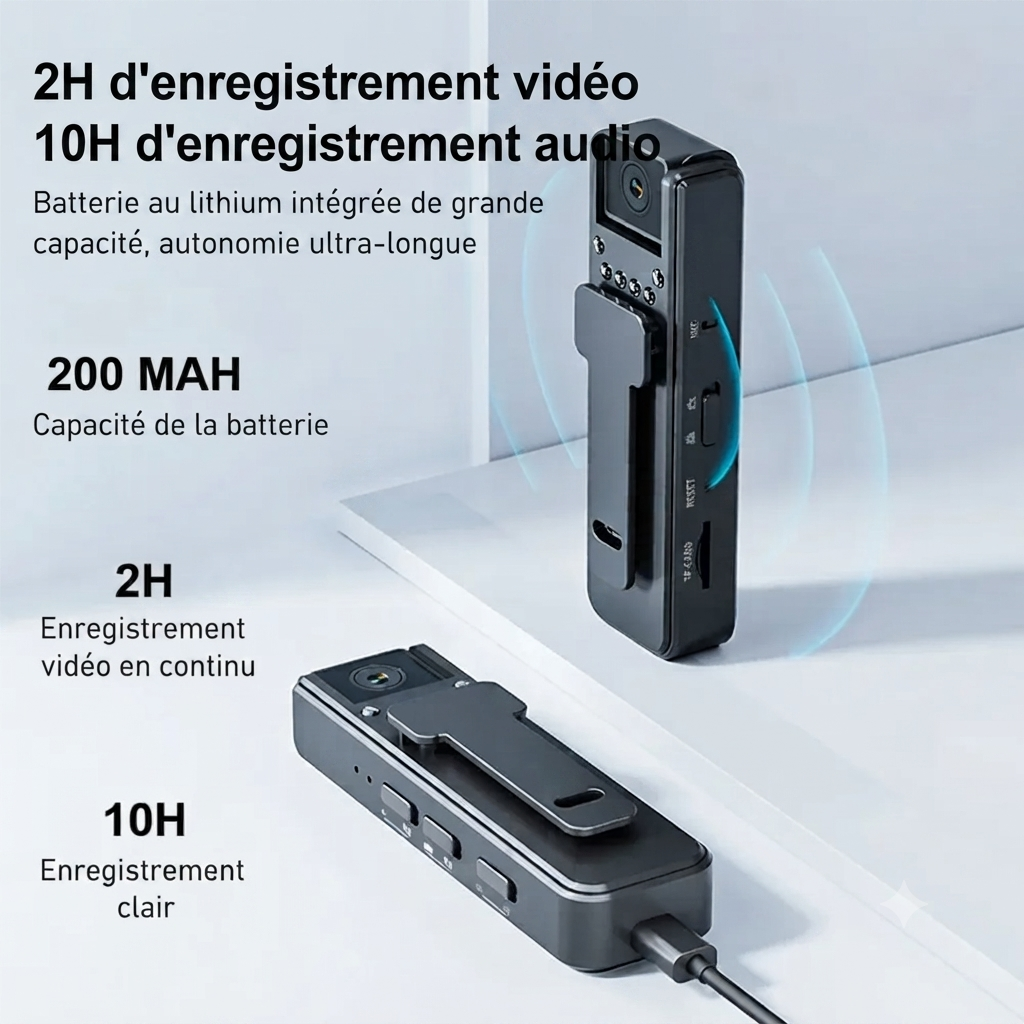 Mini caméra portable HD 1080P enregistreur vidéo vision nocturne