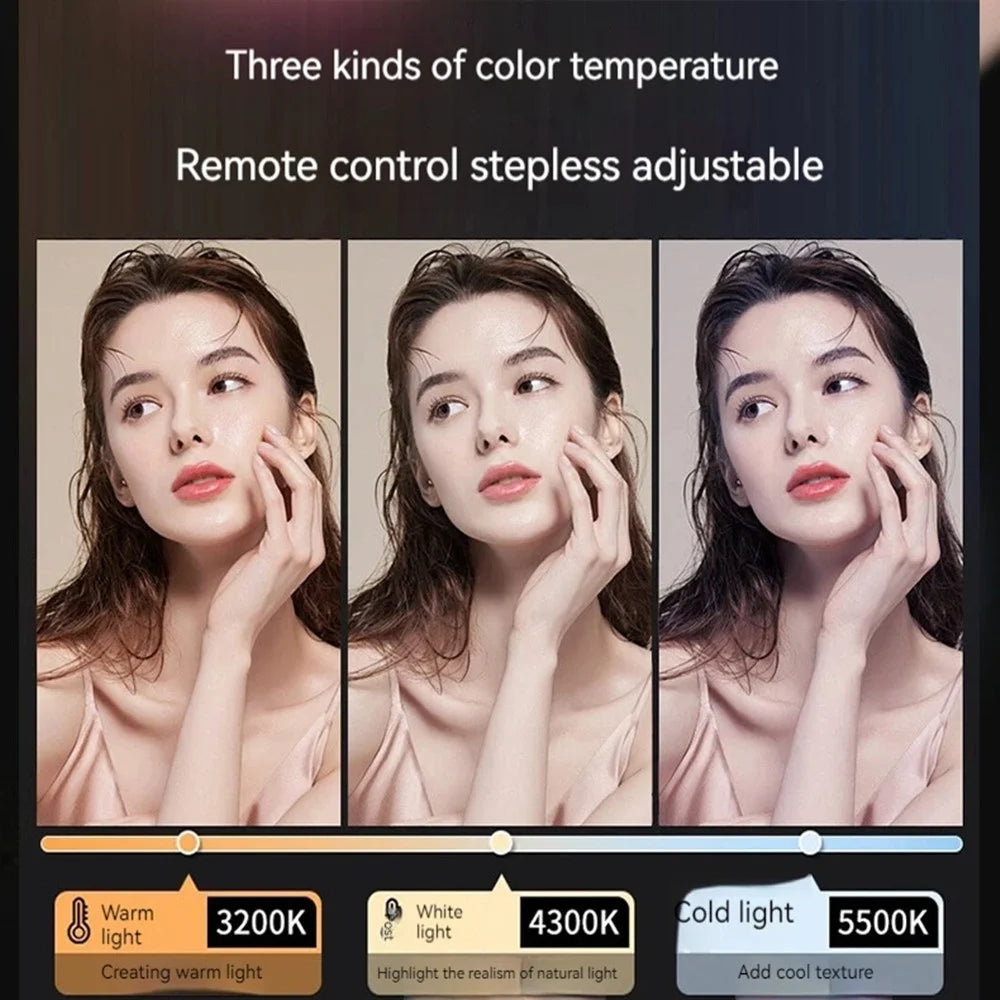 Lampe LED RGB BSLIUFANG portable 2025 pour vidéo et vlog éclairage studio pleine couleur intensité réglable photographie et streaming
