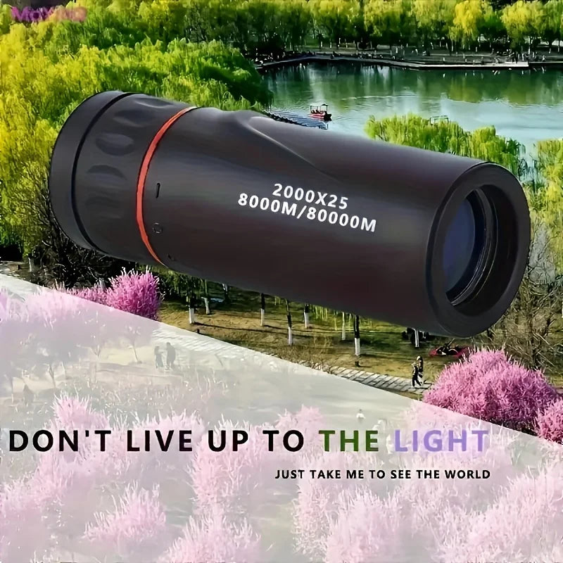 Monoculaire HD 2000x25 portable 2025 compact pour voyage randonnée pêche camping observation des étoiles concerts et oiseaux