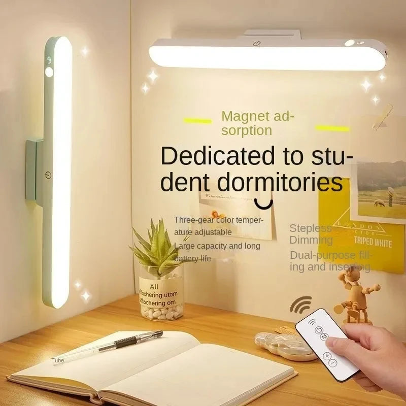 Lampe LED de bureau rechargeable USB avec télécommande magnétique 3 couleurs intensité réglable protection des yeux lecture et apprentissage