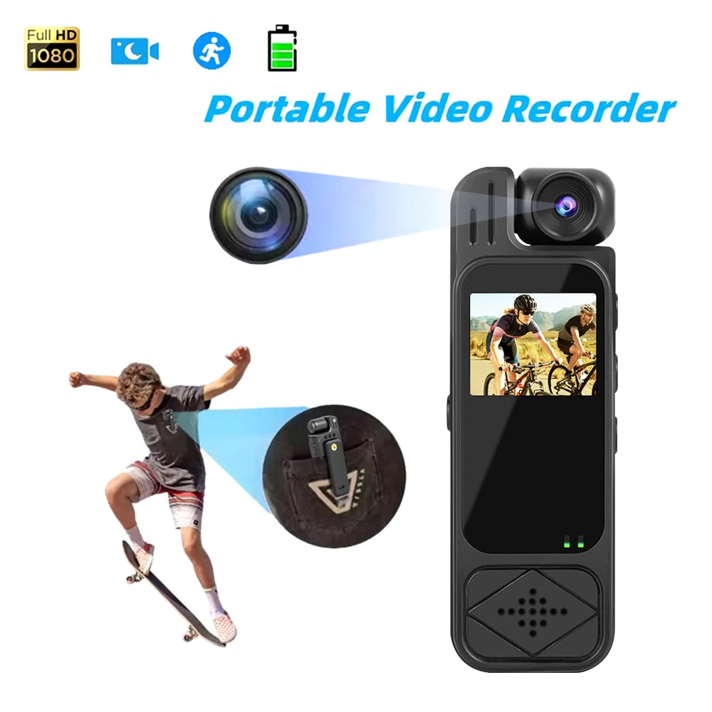 Mini caméra HD 1080P portable caméra sport enregistreur vidéo vision nocturne infrarouge bodycam surveillance et enregistrement terrain