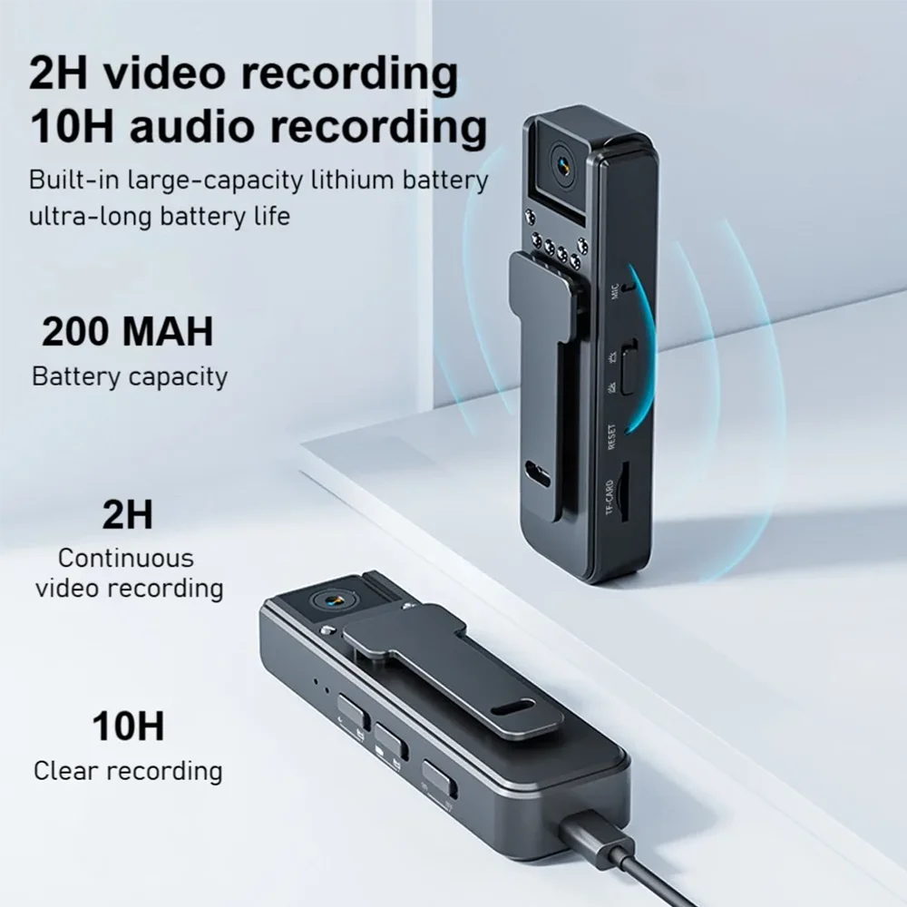 Mini caméra portable A8 HD 1080P enregistreur vidéo vision nocturne infrarouge caméra compacte pour surveillance et enregistrement