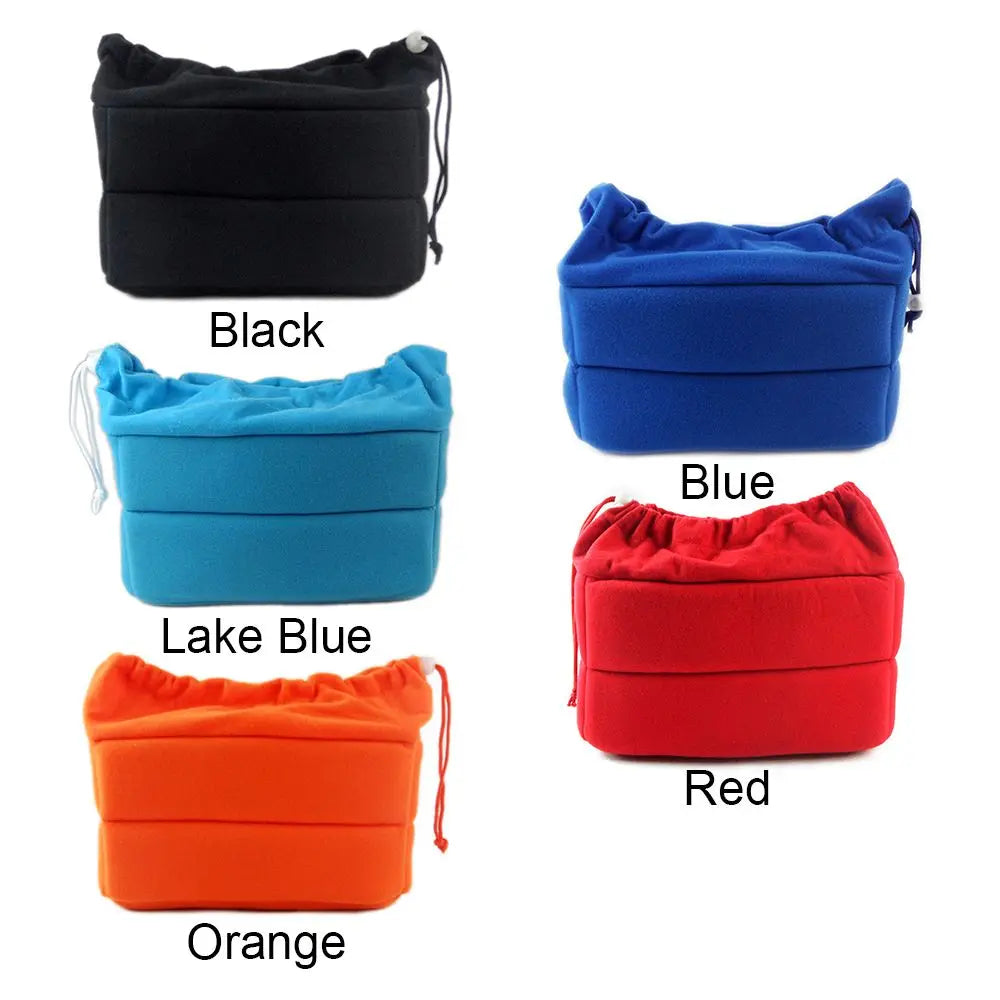Sac de protection pour caméra et objectif avec compartiments rembourrés en velours anti-choc pour appareils Canon Nikon Sony DSLR