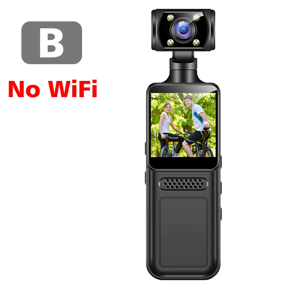 Caméra d’action portable 4K Ultra HD rotative 180° avec WiFi vision nocturne infrarouge pour vlog sport vélo et enregistrement vidéo