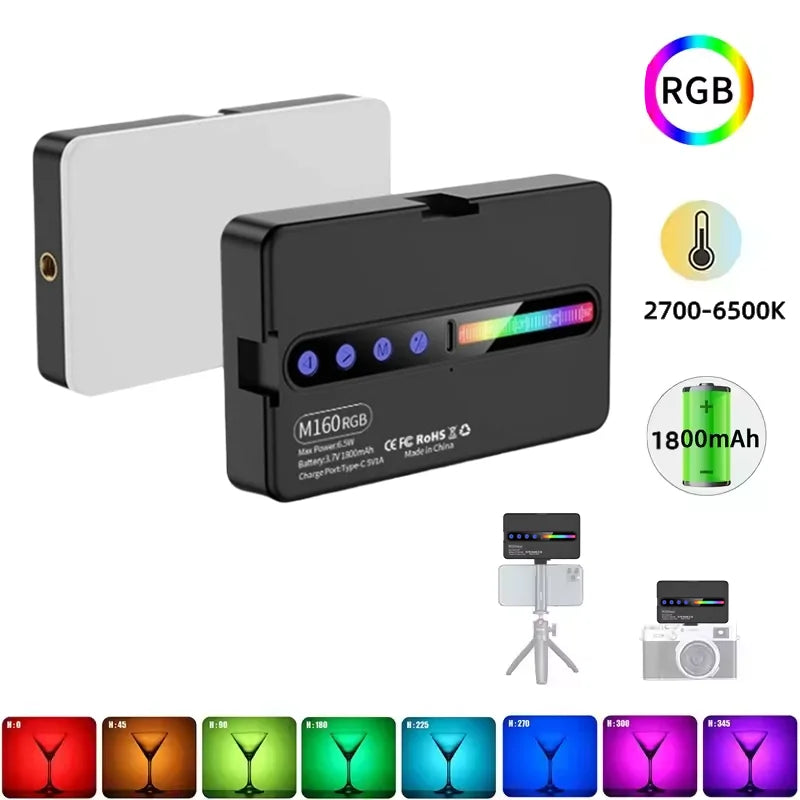 Lampe LED RGB BSLIUFANG portable 2025 pour vidéo et vlog éclairage studio pleine couleur intensité réglable photographie et streaming