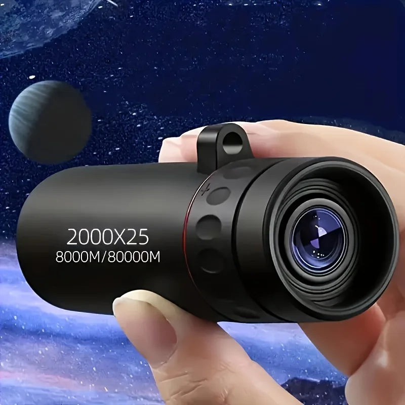 Monoculaire HD 2000x25 portable 2025 compact pour voyage randonnée pêche camping observation des étoiles concerts et oiseaux
