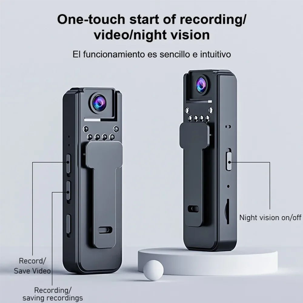 Mini caméra portable A8 HD 1080P enregistreur vidéo vision nocturne infrarouge caméra compacte pour surveillance et enregistrement
