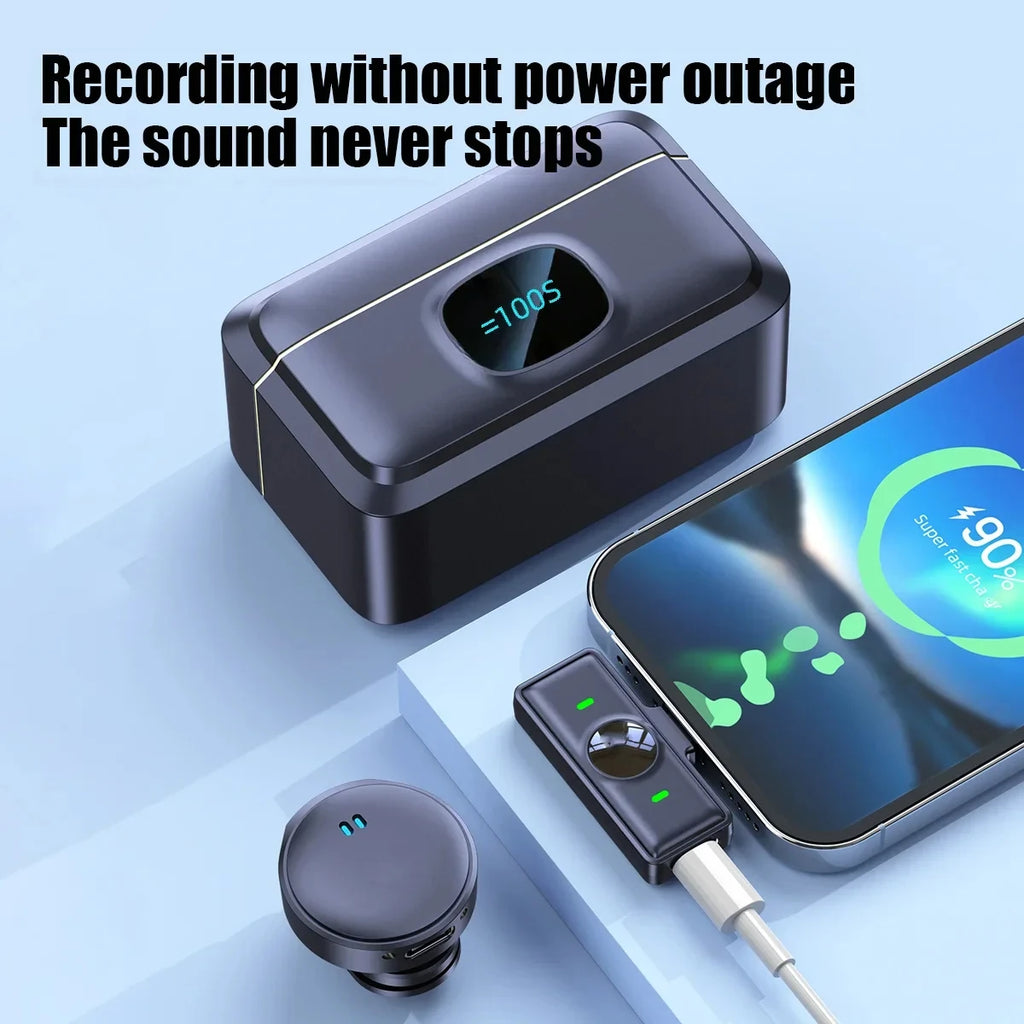 Micro cravate sans fil 2,4 GHz avec fixation magnétique et boîtier de charge pour enregistrement vidéo plug and play