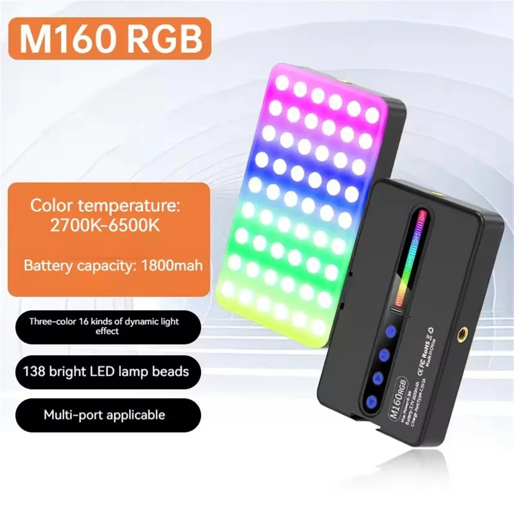 Lampe LED RGB BSLIUFANG portable 2025 pour vidéo et vlog éclairage studio pleine couleur intensité réglable photographie et streaming