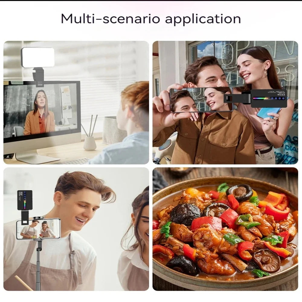 Lampe LED RGB BSLIUFANG portable 2025 pour vidéo et vlog éclairage studio pleine couleur intensité réglable photographie et streaming