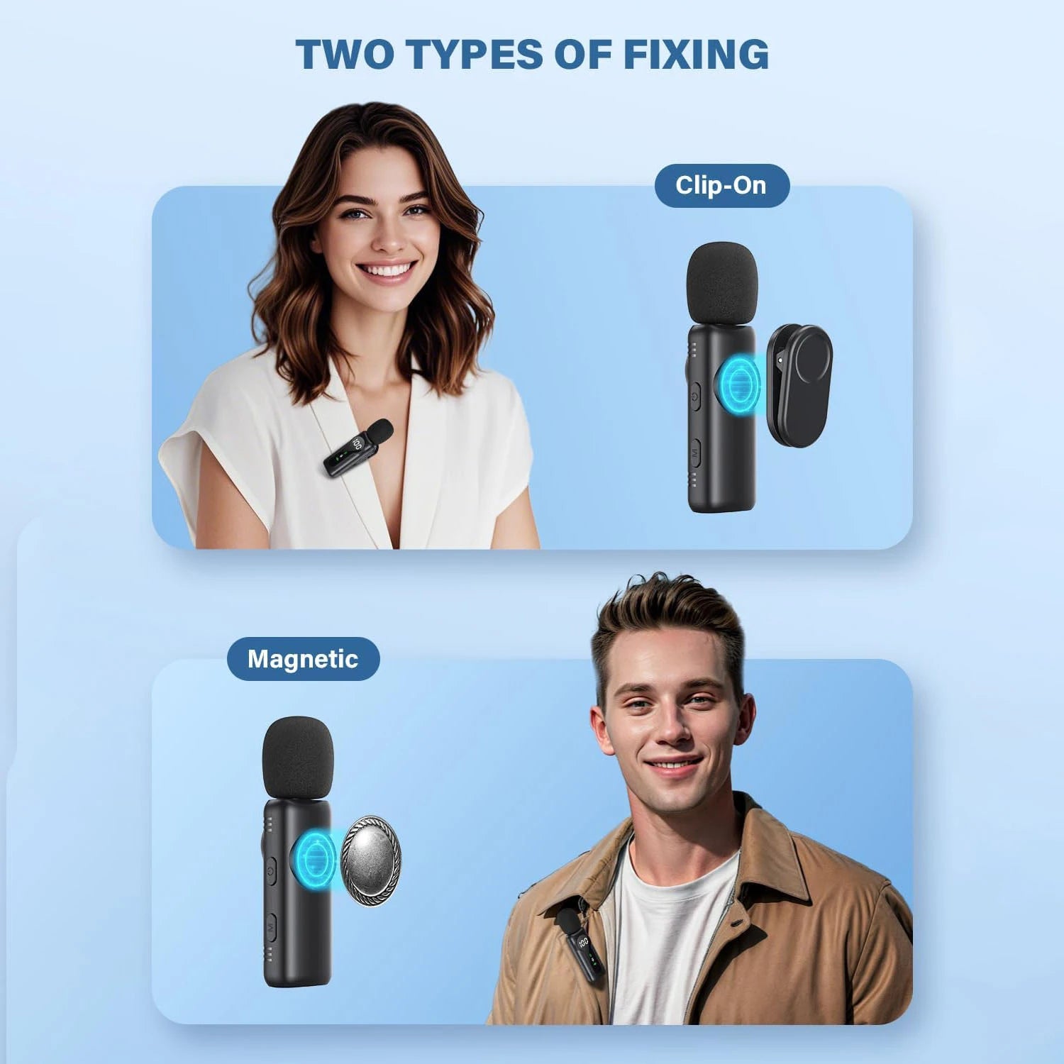 Lenovo Magnetic Noise Cancelling Wireless Microphone Portable with iPhone Android PC Must Have for Live Streaming Interviews