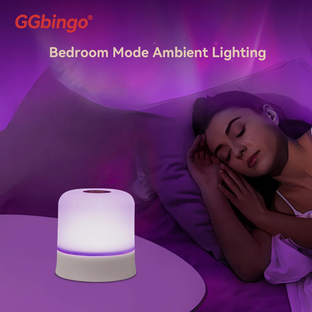 Lampe de table LED tactile GGbingo rechargeable avec télécommande RGB intensité réglable lumière d’ambiance chambre et salon
