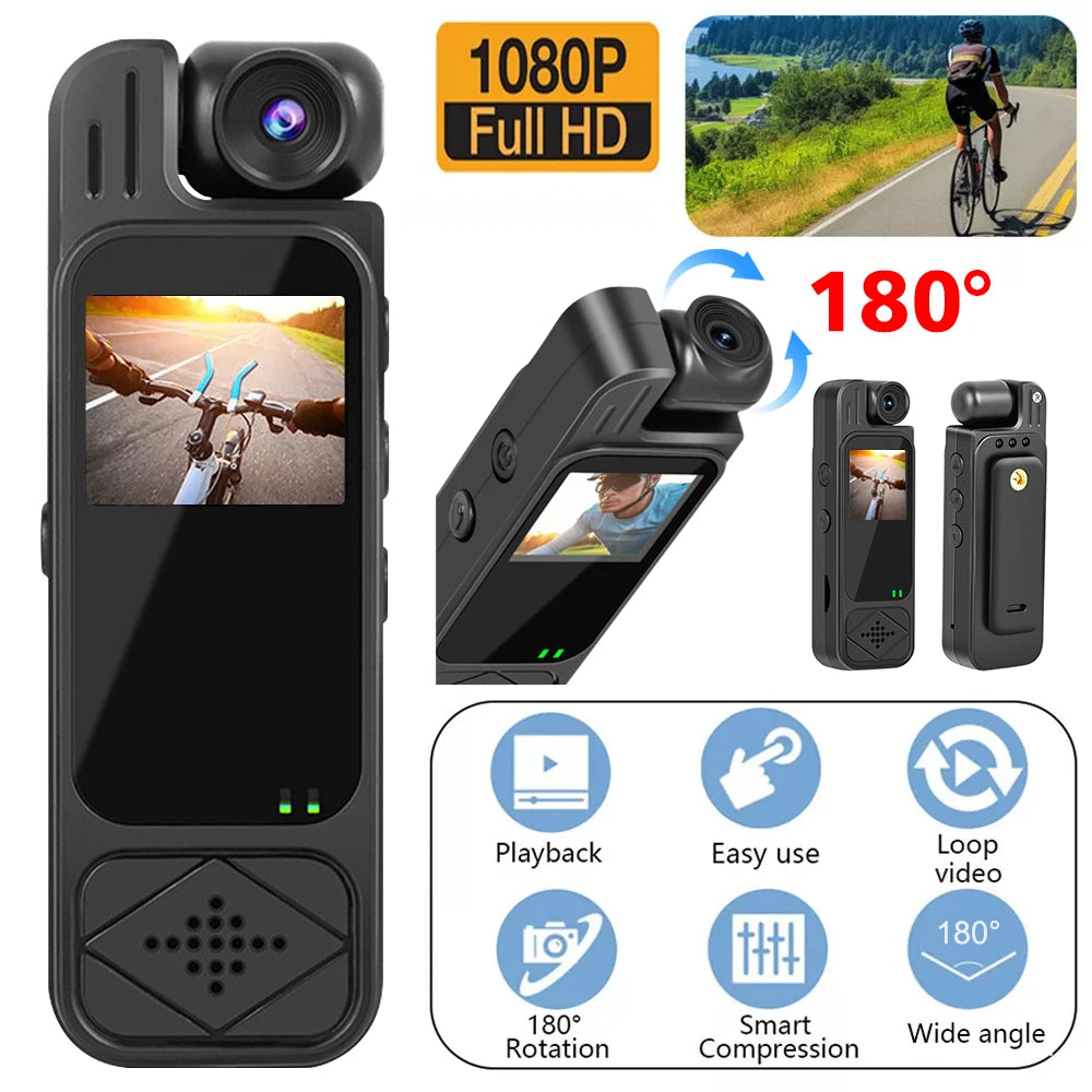 Mini caméra HD 1080P portable caméra sport enregistreur vidéo vision nocturne infrarouge bodycam surveillance et enregistrement terrain