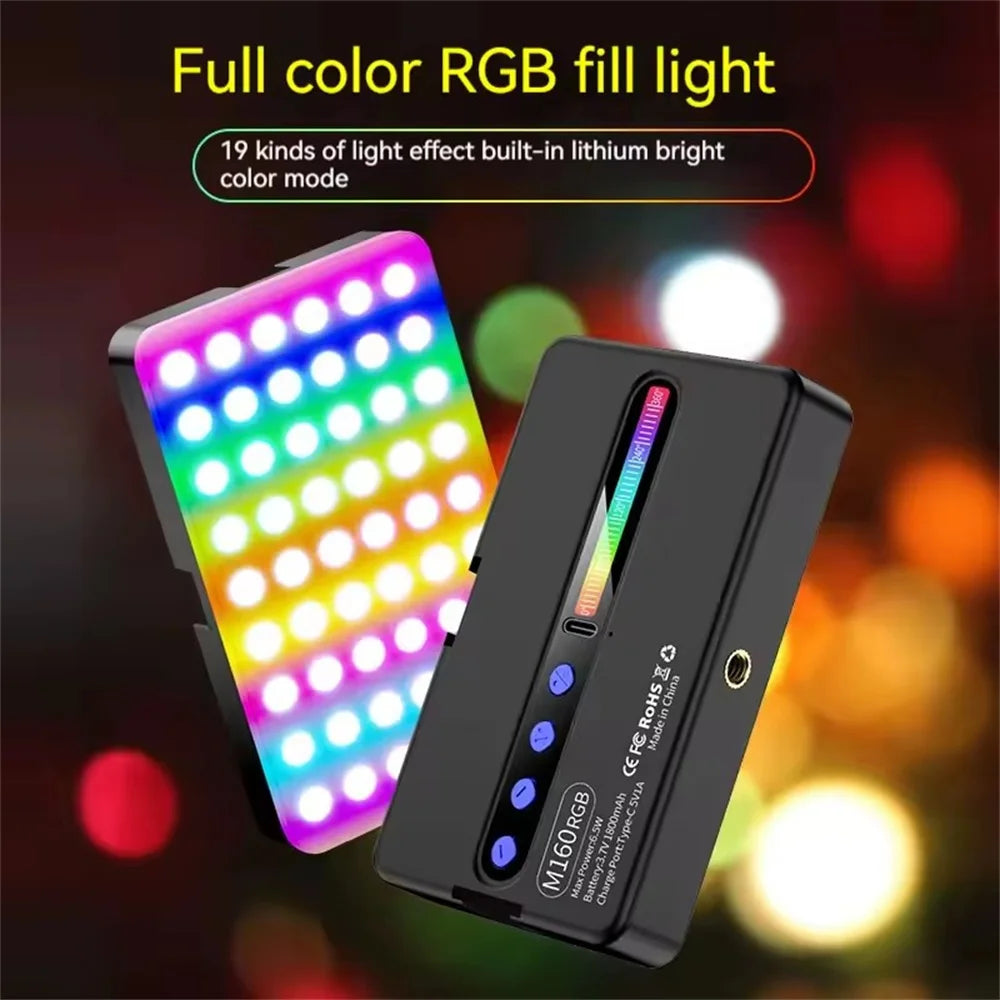 Lampe LED RGB BSLIUFANG portable 2025 pour vidéo et vlog éclairage studio pleine couleur intensité réglable photographie et streaming