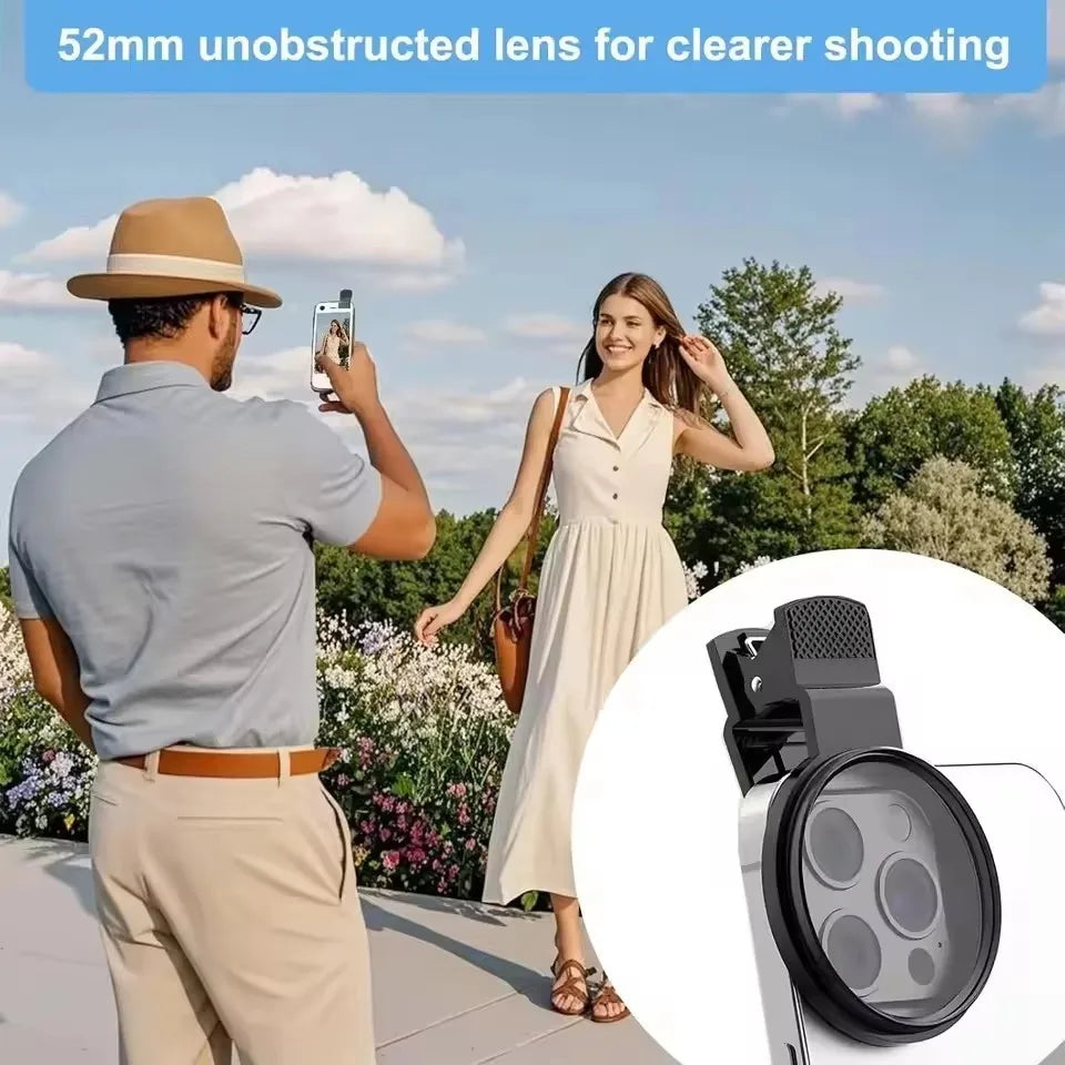 Filtre polarisant circulaire CPL 52 mm universel à clip pour smartphone et caméra compatible iPhone 17 16 15 14 photographie professionnelle