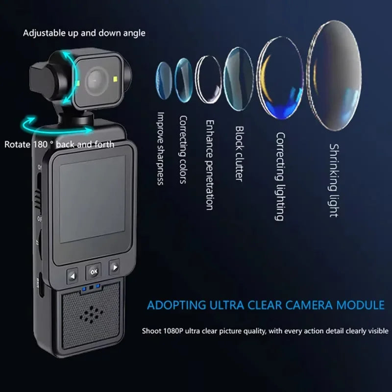 OnePlus 4K Handheld Sports Pocket Camera Display 180° Rotatable WiFi Wireless Video Recorder Built-in Fill Light Motion Camera