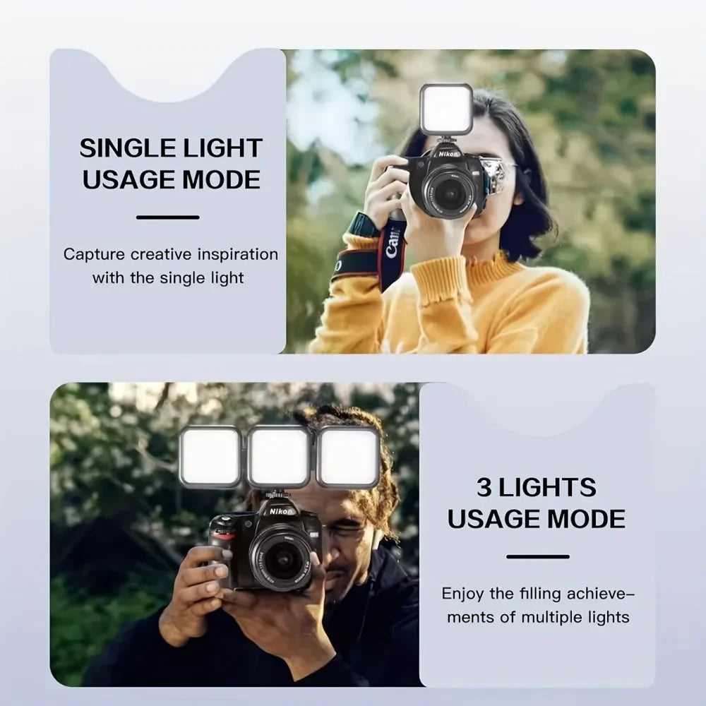 Mini lumière LED rechargeable pour selfie rotation 180° clip pour téléphone ordinateur et caméra photographie et vidéo
