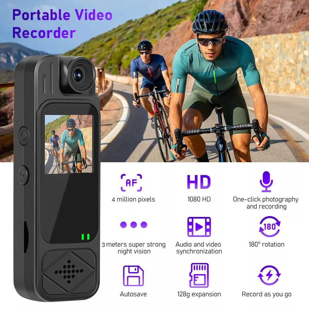Mini caméra HD 1080P portable caméra sport enregistreur vidéo vision nocturne infrarouge bodycam surveillance et enregistrement terrain