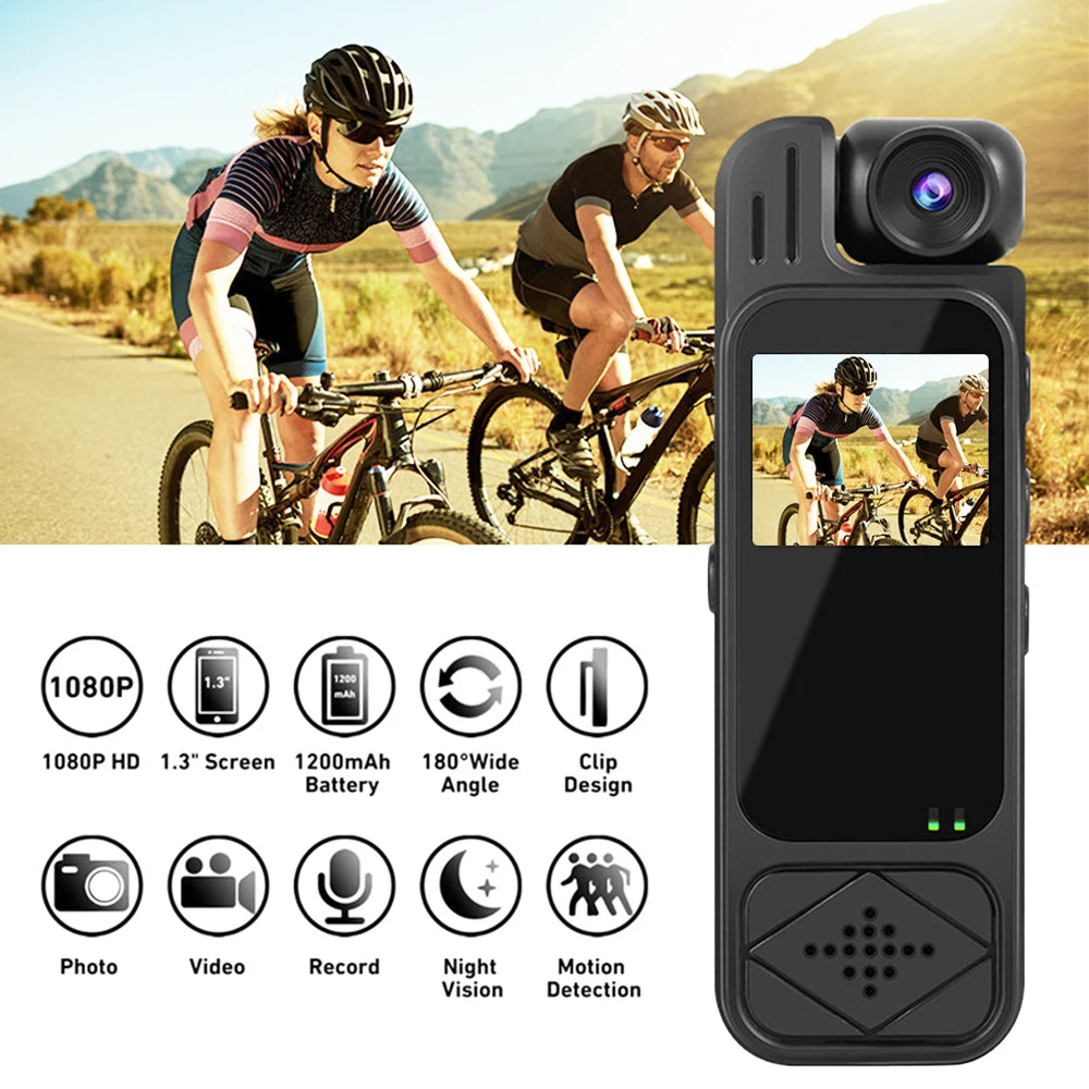 Mini caméra HD 1080P portable caméra sport enregistreur vidéo vision nocturne infrarouge bodycam surveillance et enregistrement terrain