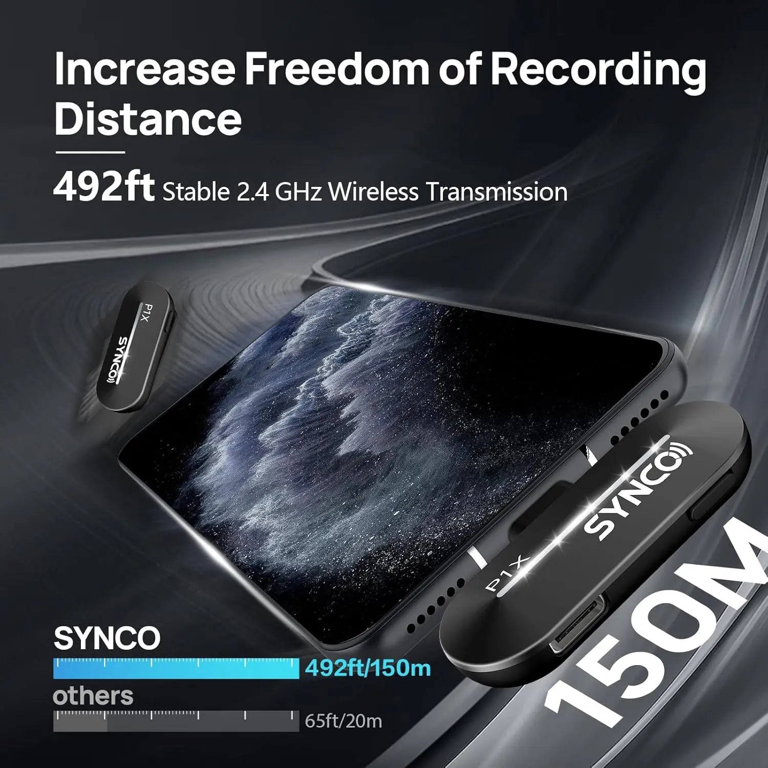 Micro sans fil SYNCO USB-C pour iPhone 15 16 Pro Max Samsung Google Pixel compatible TikTok et enregistrement mobile