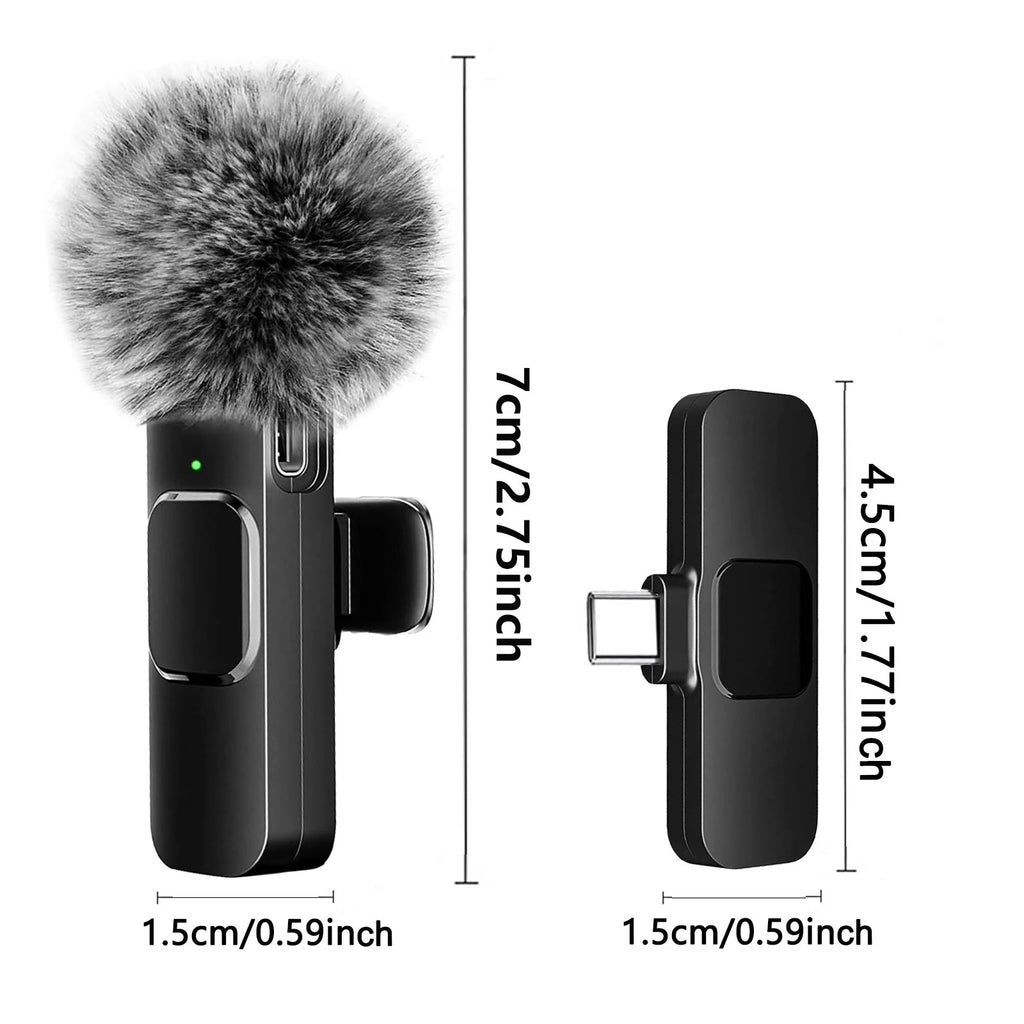 Micro cravate sans fil K60 mini pour enregistrement audio et vidéo compatible iPhone Android laptop gaming et streaming mobile