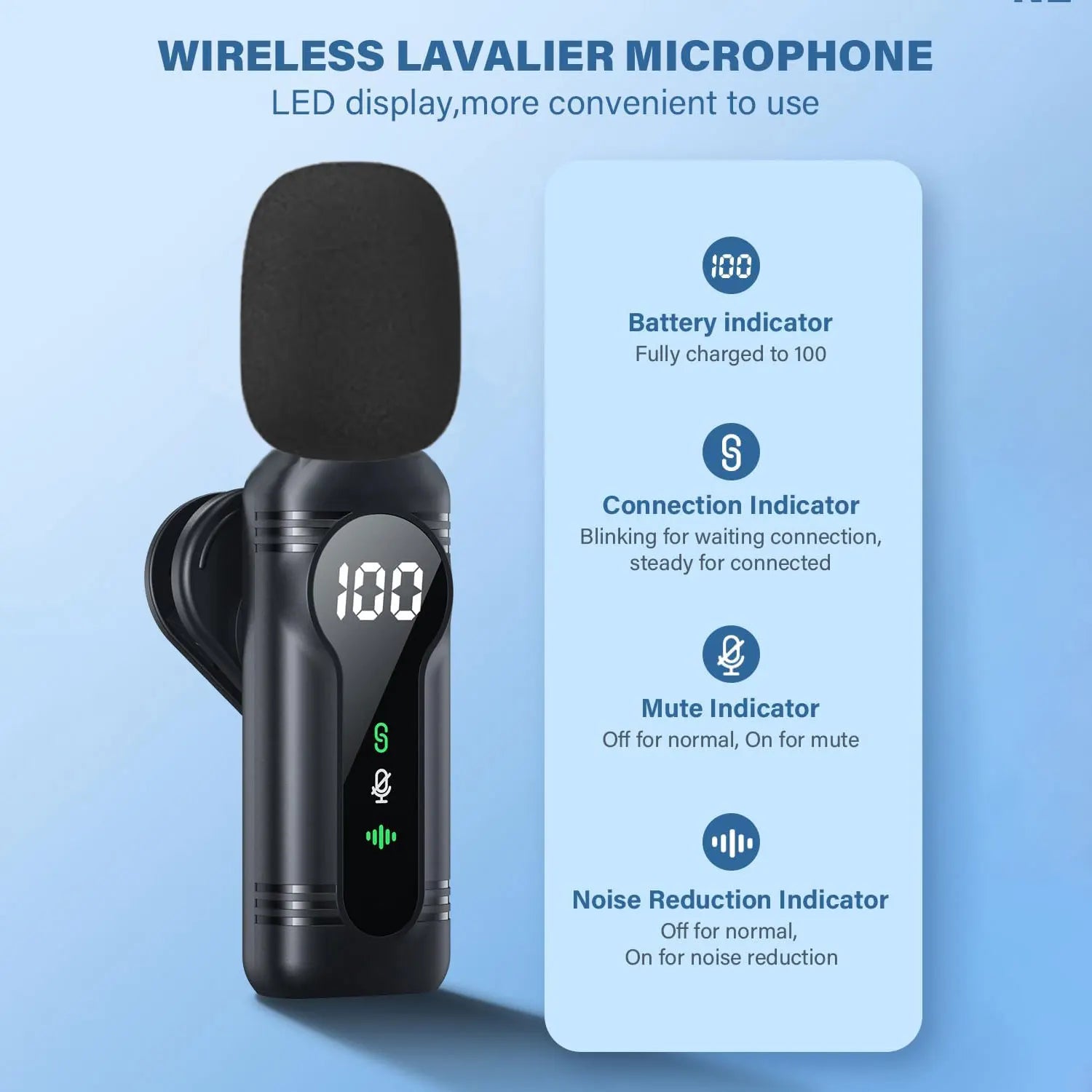 Lenovo Magnetic Noise Cancelling Wireless Microphone Portable with iPhone Android PC Must Have for Live Streaming Interviews