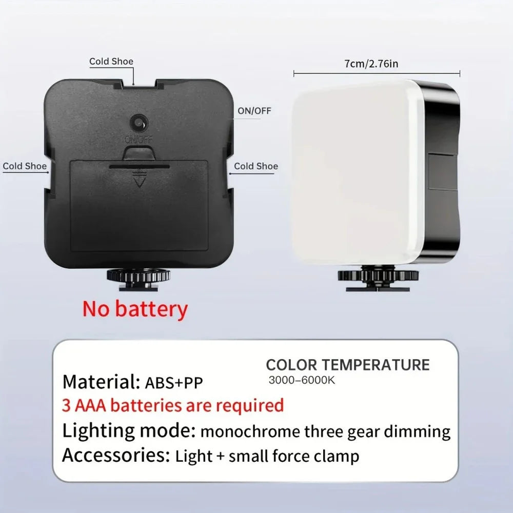 Mini lumière LED rechargeable pour selfie rotation 180° clip pour téléphone ordinateur et caméra photographie et vidéo